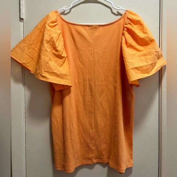 Ava & Viv Ribbed Knit Top with Ruffle Top - Picture 3 of 4